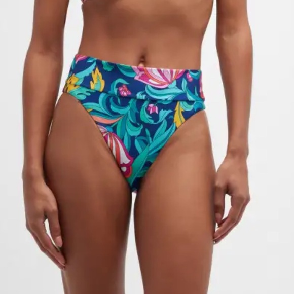 Trina Turk India Garden High Waist Reversible Bikini Bottom - Picture 5 of 11